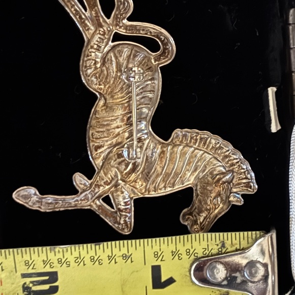 Waterfall vintage sterling silver brooche / pin zebra - Picture 4 of 6